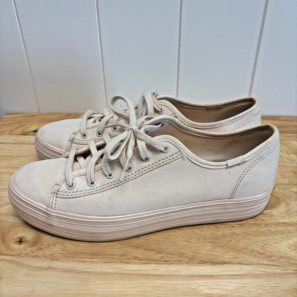 Keds‎ Womens Preppy Comfy Canvas Platform Sneakers Size 8 Casual Carefree Indie - Picture 2 of 8